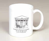 White porcelain SPVM Coffee mug.